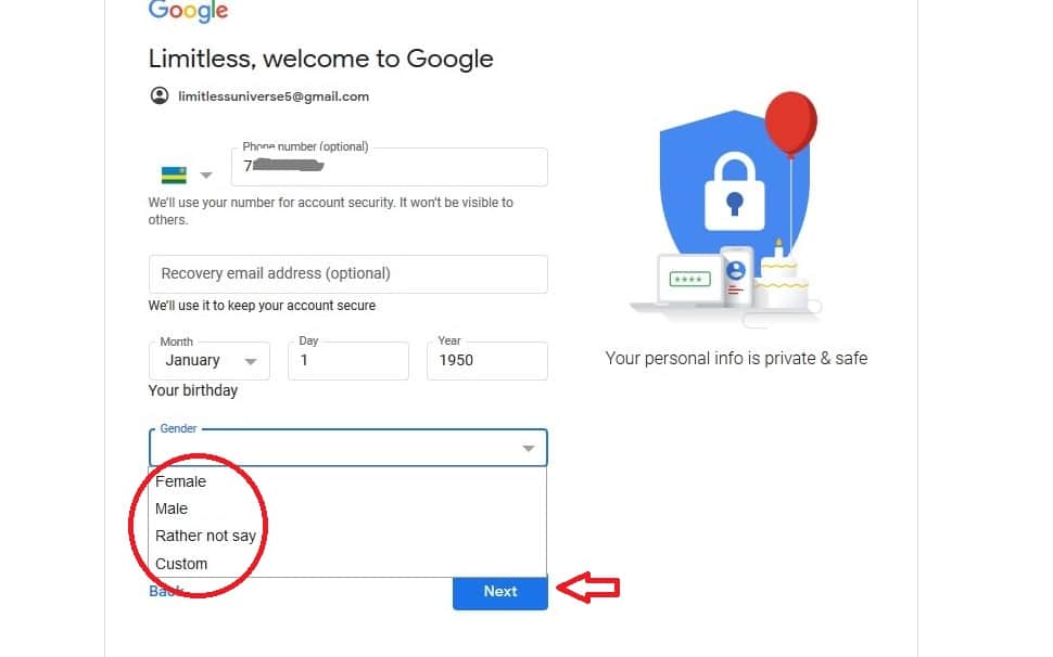 Create a Google or Gmail account