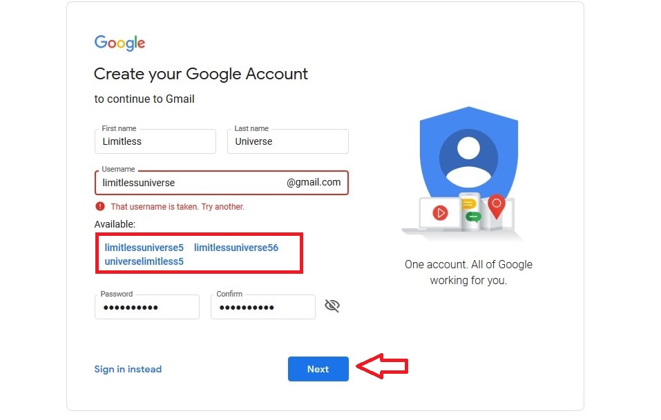 Create a Google or Gmail account