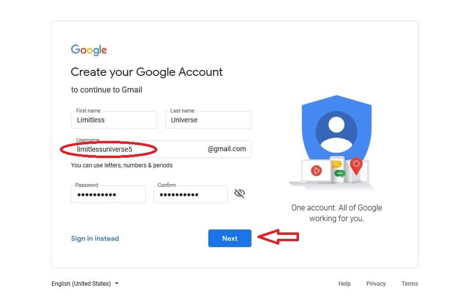 Create a Google or Gmail account